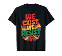 We Exist We Resist LGBTQ Pride Protest Equality Rainbow T-Shirt