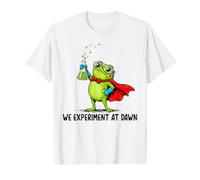 We Experiment At Dawn Funny Frog School Science Teacher Fun Value Graphic T-Shirt