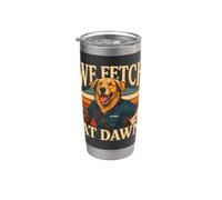 We Fetch At Dawn Mail Carrier Dog Golden Retriever Stainless Steel Insulated Tumbler