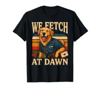 We Fetch At Dawn Mail Carrier Dog Golden Retriever T-Shirt