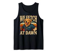 We Fetch At Dawn Mail Carrier Dog Golden Retriever Tank Top