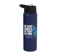 We Fight As One Blue Ribbon Moyamoya Disease Awareness Stainless Steel Insulated Water Bottle