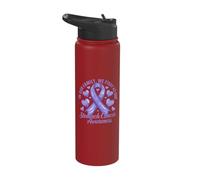 We Fight As One Stomach Cancer Awareness Periwinkle Ribbon Stainless Steel Insulated Water Bottle