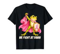 We Fight At Dawn Frog Breast Cancer Awareness Pink Ribbon T-Shirt