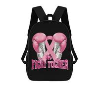 We Fight Together Breast Cancer Classic 17 Inch Backpack Travel Daypack Casual Shoulder Bag with Adjustable Strap for Men Women