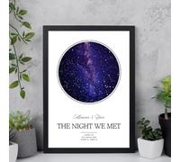 We Frame Things - Personalised Star Map Art A4 Print Frame - Stars On The Night We Met - Stars On The Night You Were Born - Astrology Gift Ideas For Anniversary, Birthdays, For Him