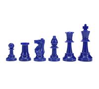 WE Games Color Bright Plastic Staunton Tournament Chess Pieces with 3.75 in. King - Half Chess Set of Chess Pieces Only Blue