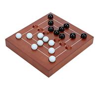 WE Games Nine Men's Morris Board Game 5 inch Travel Size - Solid Wood Board with Magnetic Closure 9 White & Black Marbles Classic 2-Player Strategy