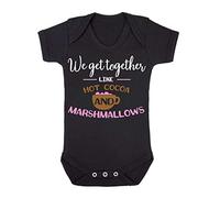 We get Together Like hot Cocoa and Marshmallows Baby Grow Vest, 3-6 Months, Black