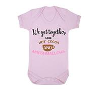 We get Together Like hot Cocoa and Marshmallows Baby Grow Vest, 6-12 Months, Pastel Pink