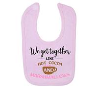 We get Together Like hot Cocoa and Marshmallows Cotton Baby bib - Pastel Pink