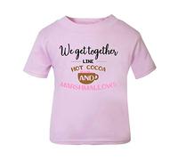 We get Together Like hot Cocoa and Marshmallows Short Sleeve Cotton Kids t Shirt, 2-3 Years, Pastel Pink