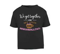 We get Together Like hot Cocoa and Marshmallows Short Sleeve Cotton Toddler t Shirt, 1-2 Years, Black