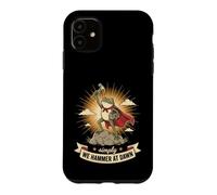 We Hammer At Dawn Funny Carpenter Frog Hero Case for iPhone 11