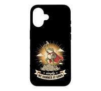 We Hammer At Dawn Funny Carpenter Frog Hero Case for iPhone 16