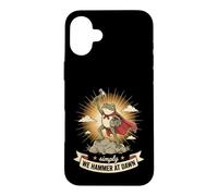 We Hammer At Dawn Funny Carpenter Frog Hero Case for iPhone 16 Plus