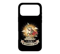 We Hammer At Dawn Funny Carpenter Frog Hero Case for iPhone 17 Pro Max