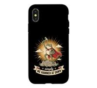 We Hammer At Dawn Funny Carpenter Frog Hero Case for iPhone X/XS