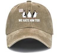 We Hate Him Too Hat, Penguins Cap, Funny Baseball Cap