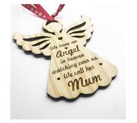 We Have An Angel - Personalised Christmas Angel Tree Bauble Decoration Xmas Memorial Mum Dad Mam Mom Father Mother Nan Grandad Any Name