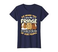 We Heard You Open The Fridge Animals Pet Owner Guinea Pig T-Shirt, Women, Navy Blue, Medium
