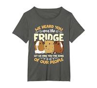 We Heard You Open The Fridge Animals Pet Owner Guinea Pig T-Shirt, Women's Plus, Asphalt Grey, 6X
