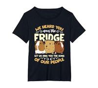 We Heard You Open The Fridge Animals Pet Owner Guinea Pig T-Shirt, Women's Plus, Black, 1X
