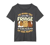 We Heard You Open The Fridge Animals Pet Owner Guinea Pig T-Shirt, Women's Plus, Dark Heather Grey, 1X