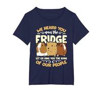 We Heard You Open The Fridge Animals Pet Owner Guinea Pig T-Shirt, Women's Plus, Navy Blue, 3X