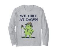 We Hike At Dawn Frog Hiker Trekking Sunrise Long Sleeve T-Shirt
