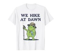 We Hike At Dawn Grumpy Frog Hiker Funny T-Shirt