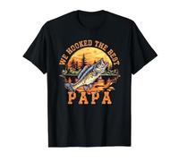 We Hooked the Best Papa Ever Fishing Dad Papa's Day Value Graphic T-Shirt, Men, Black, XL