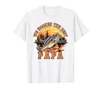 We Hooked the Best Papa Ever Fishing Dad Papa's Day Value Graphic T-Shirt, Men, White, M