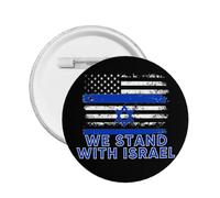 We I Stand With Israel Button Pins American Israel Flag Pin Pray For Israel Strong Button Support Israel Round Badge For Clothes Bag Hat