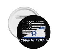 We I Stand With Israel Button Pins American Israel Flag Pin Pray For Israel Strong Button Support Israel Round Badge For Clothes Bag Hat