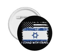 We I Stand With Israel Button Pins American Israel Flag Pin Pray For Israel Strong Button Support Israel Round Badge For Clothes Bag Hat