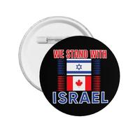 We I Stand With Israel Button Pins Canada Israel Flag Pin Pray For Israel Strong Button Support Israel Round Badge For Clothes Bag Hat