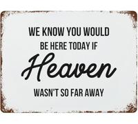 We Know You Would Be Here Today If Heaven Wasn'T So Far Away Rustic Metal Room Decor Terrace Dining Room Room With Inspirational Sayings Hanging Metal Tin Sign For Indoor Tin Signs 8x12 Inch