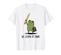 We Learn At Dawn Funny Frog Meme Teaching School Teacher Value Graphic T-Shirt