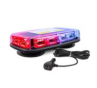 WE LITING Red & Blue LED Strobe Roof Emergency Beacon with 48 LEDs, 16 Flash Modes - 12V-24V Recovery Light with Magnetic Base for Car Truck Vehicles (1PCS)