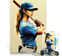We Love Baseball Jigsaw Puzzles 1000 Piece for Adults Recall Fun Play Firm Fit Secure Assembly Family Fun Night Activity (38x26cm)