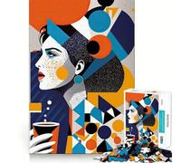 We Love Coffee 1000-piece Jigsaw Puzzles Brain Focus Game Expert Cutting Craftsmanship Fascinating Hobby for Idle Moments (38x52cm)