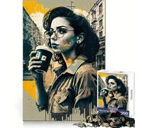 We Love Coffee 1000 Piece Jigsaw Puzzles for Teenagers Jigsaw Cognitive Workout Calm Leisure Ideal Fit Winter Gift (38x26cm)