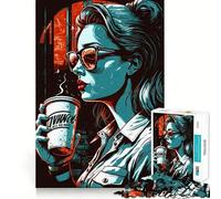 We Love Coffee 1000 Piece Jigsaw Puzzles Mind Challenge Toy High Precision Die Cut Amusing Challenge for Waiting Time (38x52cm)