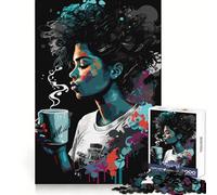 We Love Coffee 1000 Pieces Jigsaw Puzzles for Teenagers Smart Exercise Leisure Activity Seamless Lock Birthday Gift (38x26cm)