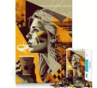 We Love Coffee Adult Jigsaw Puzzles1000 Pieces Brain Game Gift High Precision Die Cut Relaxing Indoor Group Activity (38x26cm)