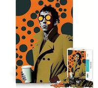 We Love Coffee Adults 1000 Pieces Puzzle Mental Fun Game Advanced Laser Cutting Tech Amusing Challenge for Waiting Time (38x26cm)