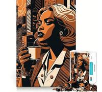 We Love Coffee Adults Puzzles 1000 Piece Jigsaws Recall Skill Fun High Precision Die Cut Easy to Learn Family Enjoyment (38x52cm)