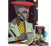 We Love Coffee Jigsaw for Adults1000 Pieces Brain Focus Game Precision Cut Smooth Edges Amusing Challenge for Waiting Time (38x26cm)