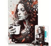 We Love Coffee Jigsaw for Teenagers 1000 Pieces Memory Fun Game Smooth Burr Free Surface Birthday Gift Brain Teaser Toy (38x26cm)